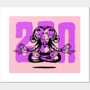 ZEN MEDITATING MONKEY Posters and Art